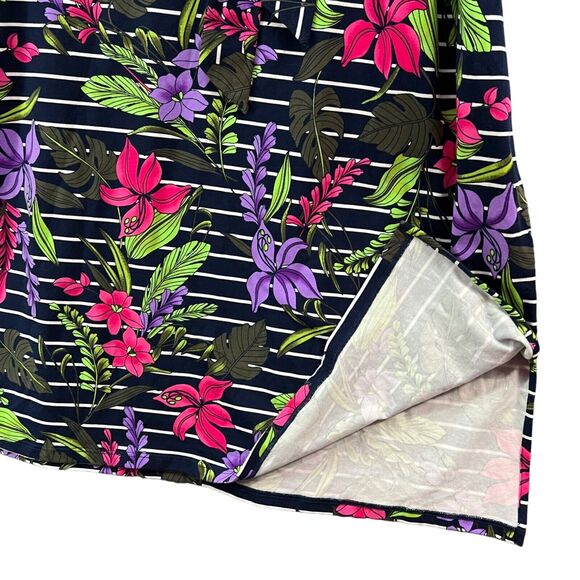 Lands End Dress XL Floral Striped - Picture 5 of 15